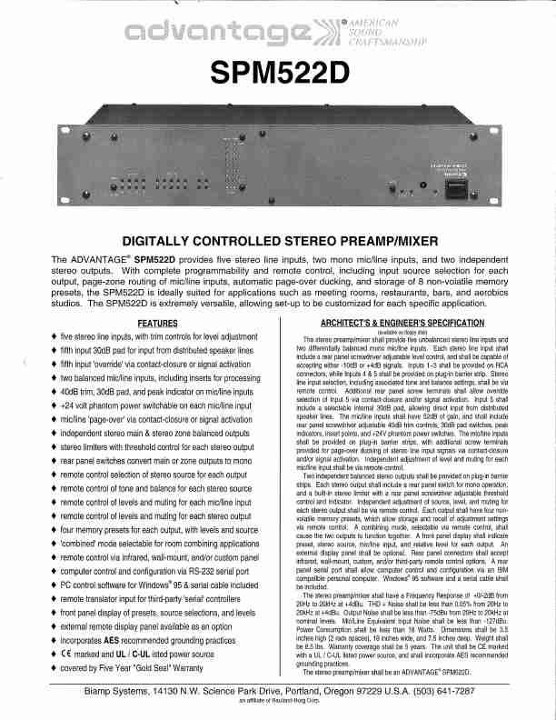 BIAMP ADVANTAGE SPM522D-page_pdf